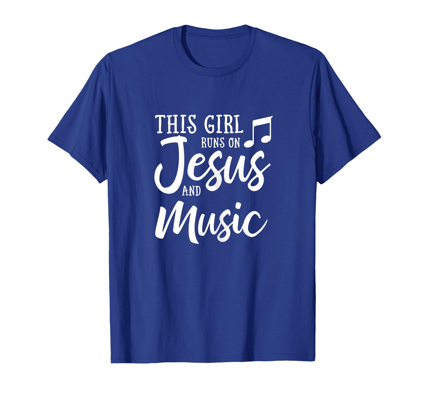 This Girl Runs On Jesus And Music Shirt Christian Gift T-Shirt