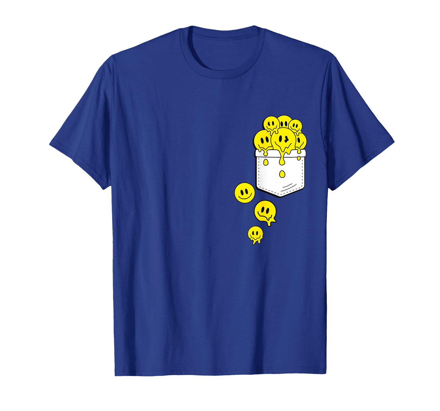 Pocket Yellow Smile Faces Melting Happiness Graphic Designs T-Shirt