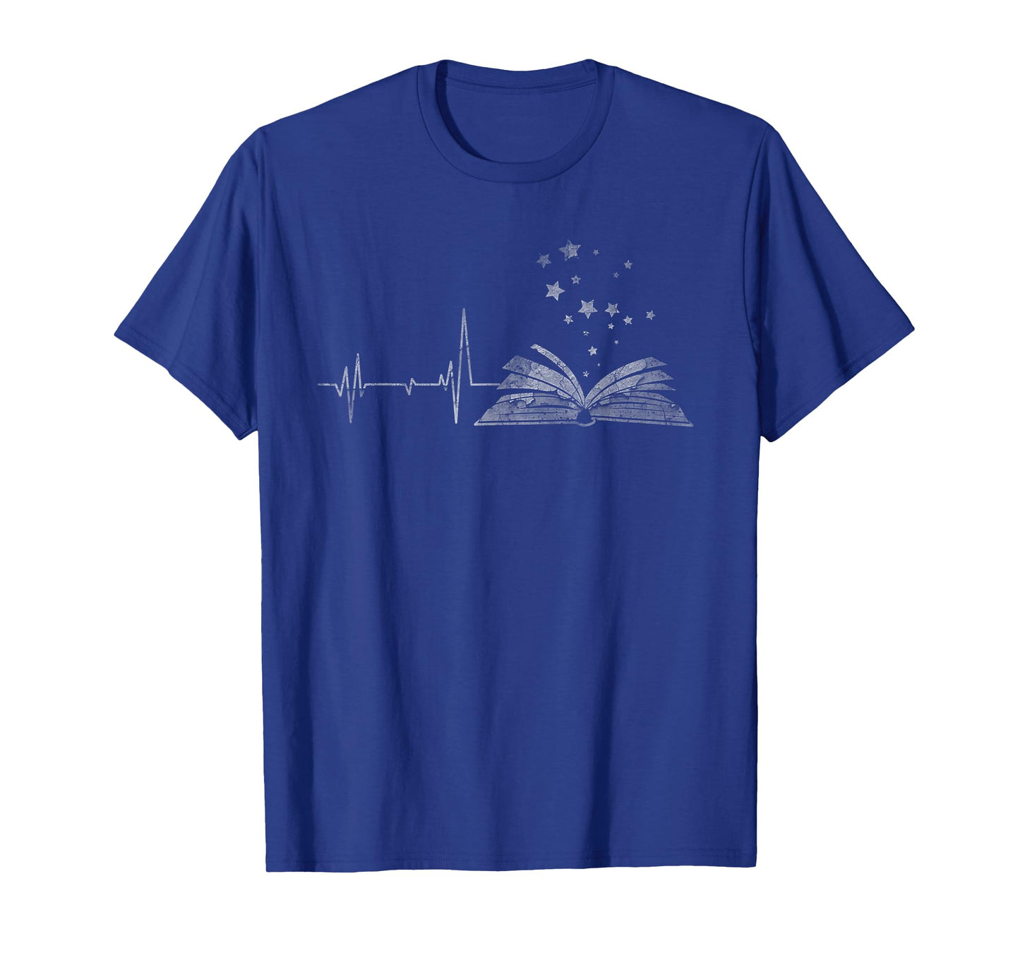 Vintage Retro Distressed Heartbeat Book Reader Lover Gift T-Shirt