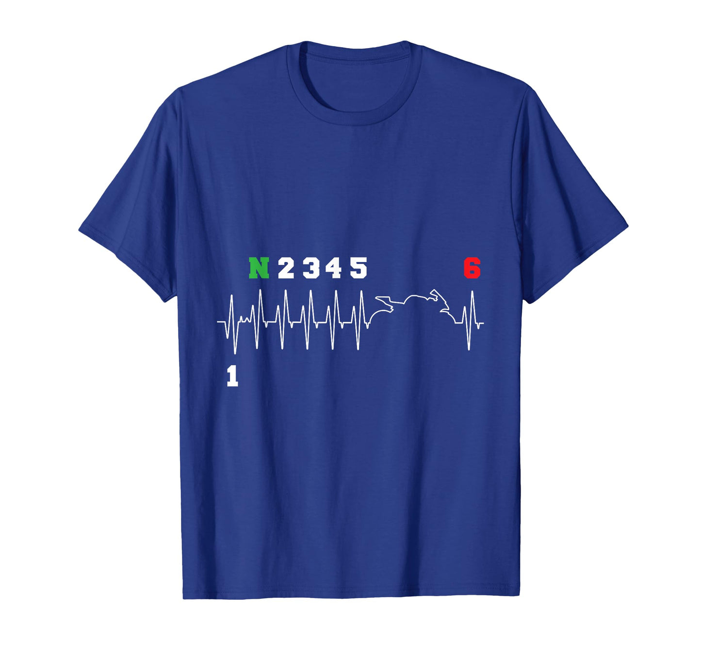 Motorcyclist Heartbeat ECG Motorcycle Bike Gearshift Biker T-Shirt