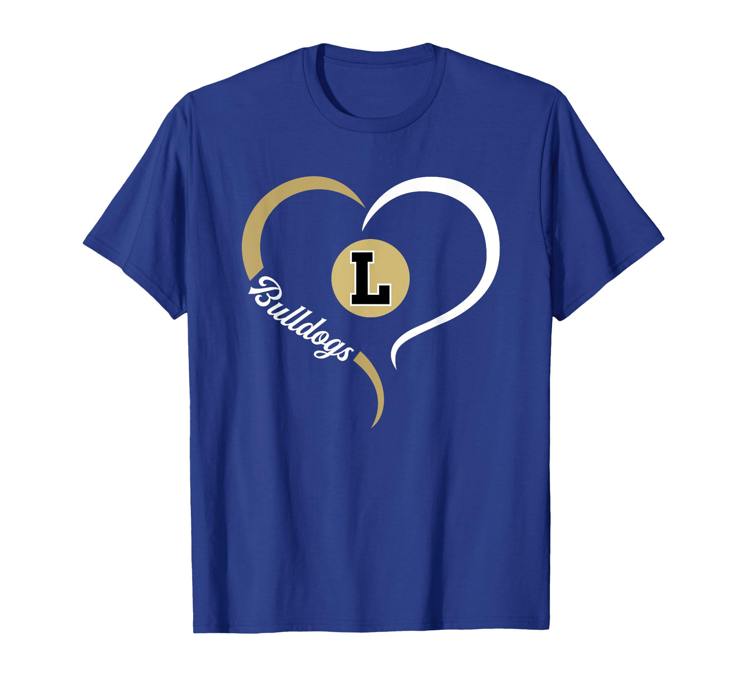 Lapel Bulldogs Logo Half Heart Slogan HS T-Shirt