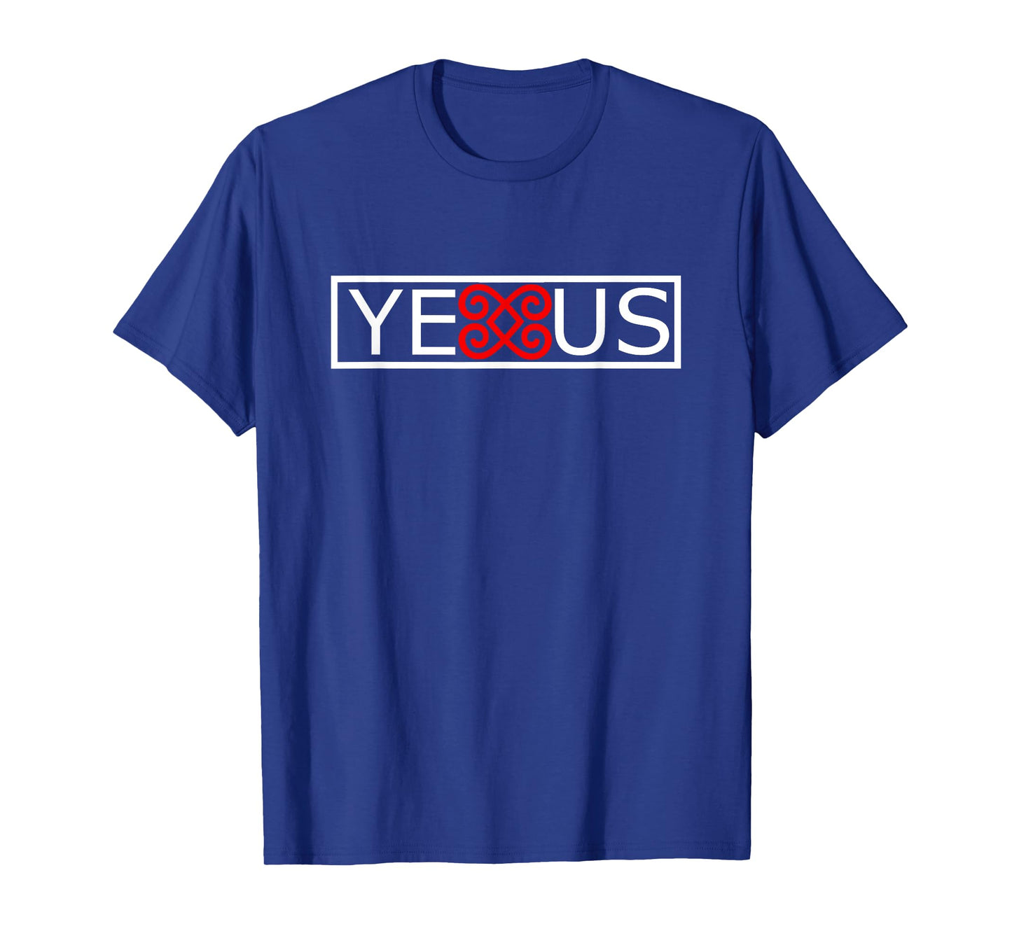 Hmong Jesus Yexus White Letters Border Heart Red Symbol T-Shirt