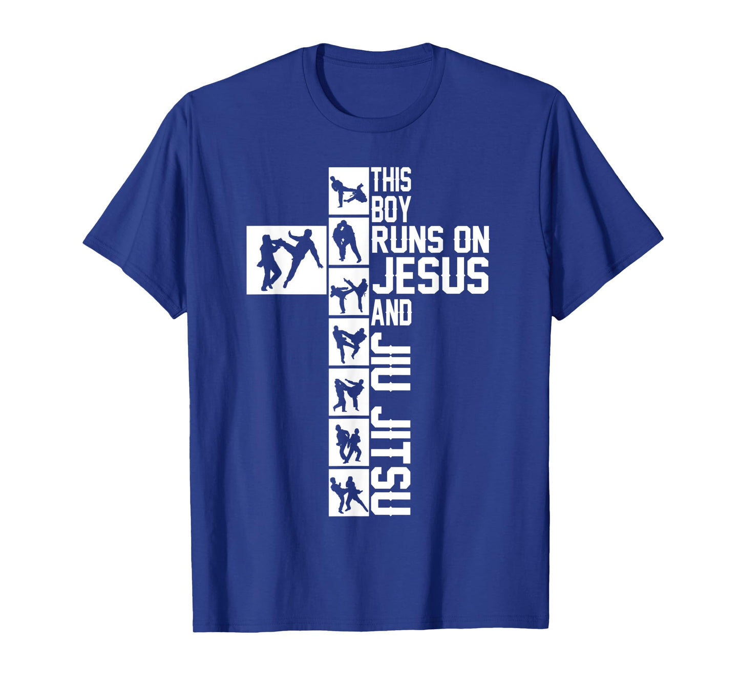 christian jiu jitsu tee this boy runs on jesus and jiu jitsu T-Shirt