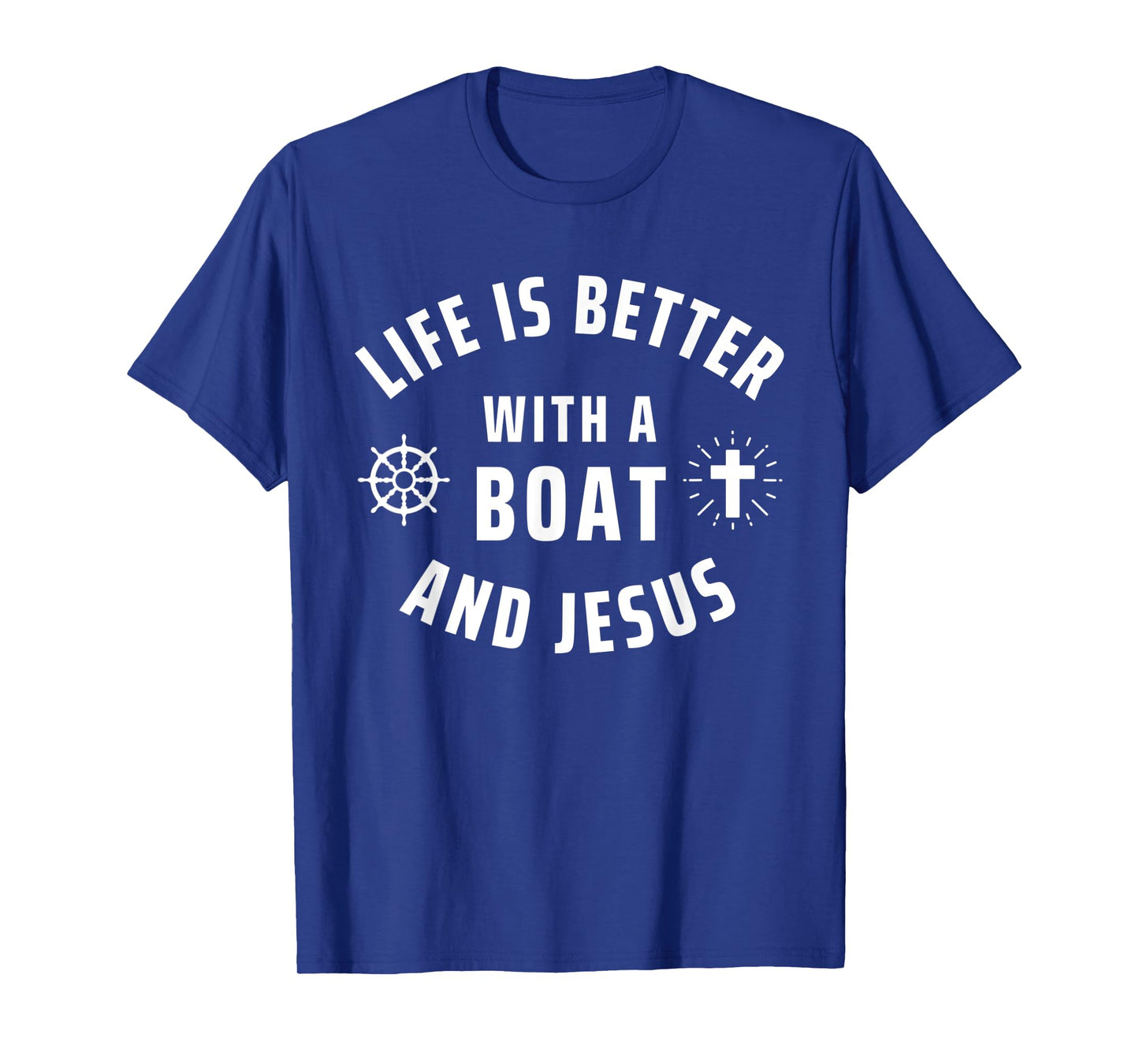 Boat And Jesus Boating Religious Captain Sailor Boater T-Shirt