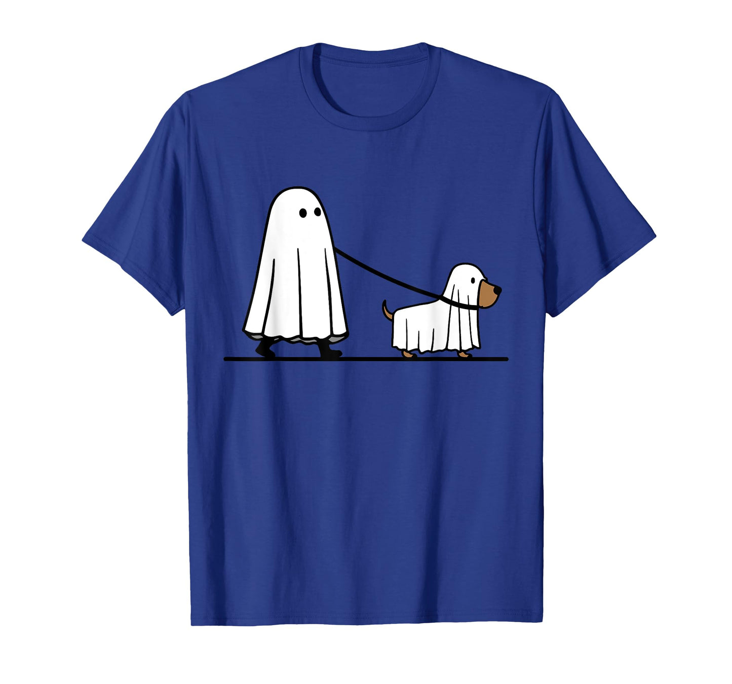 Halloween Ghost Walking Dog Dogs Cute Ghosts Retro Groovy T-Shirt