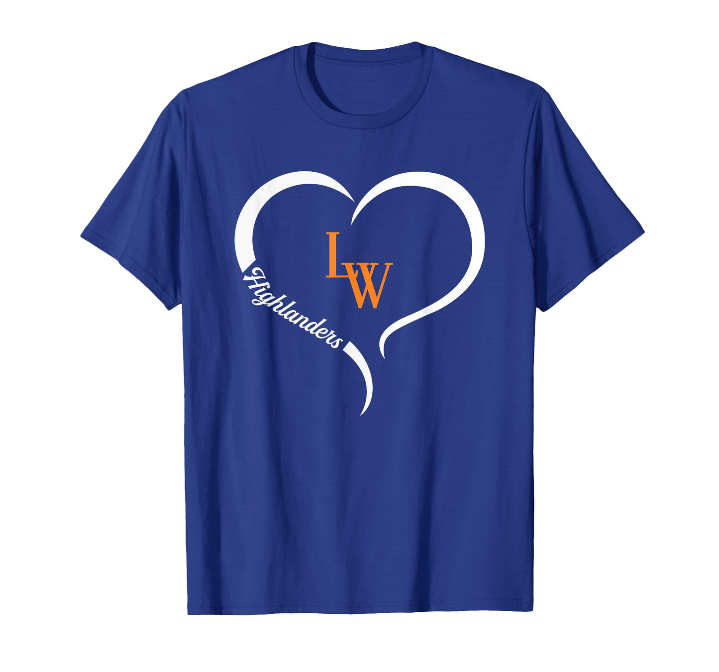 Lake Wales Highlanders Logo Half Heart Slogan HS T-Shirt