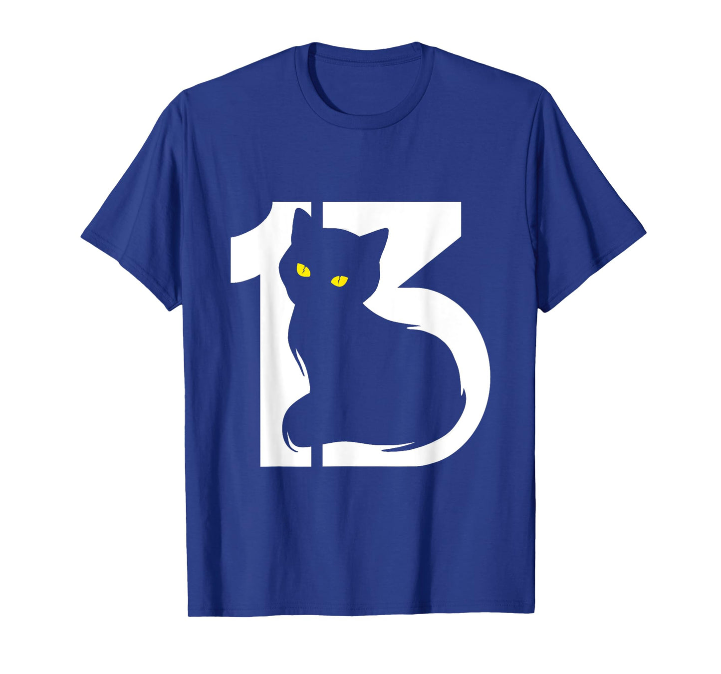 Unlucky Number 13 Cat Silhouette T-Shirt for Men Women Kids