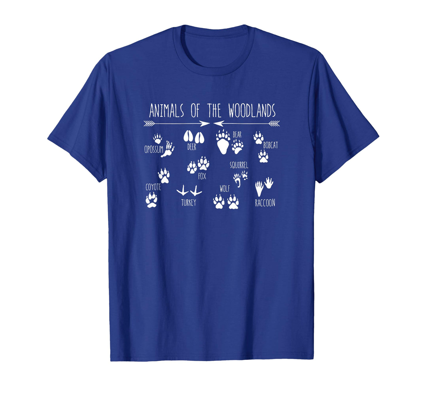 Animals Of The Woodlands Footprint Guide Fun Cute Graphic T-Shirt