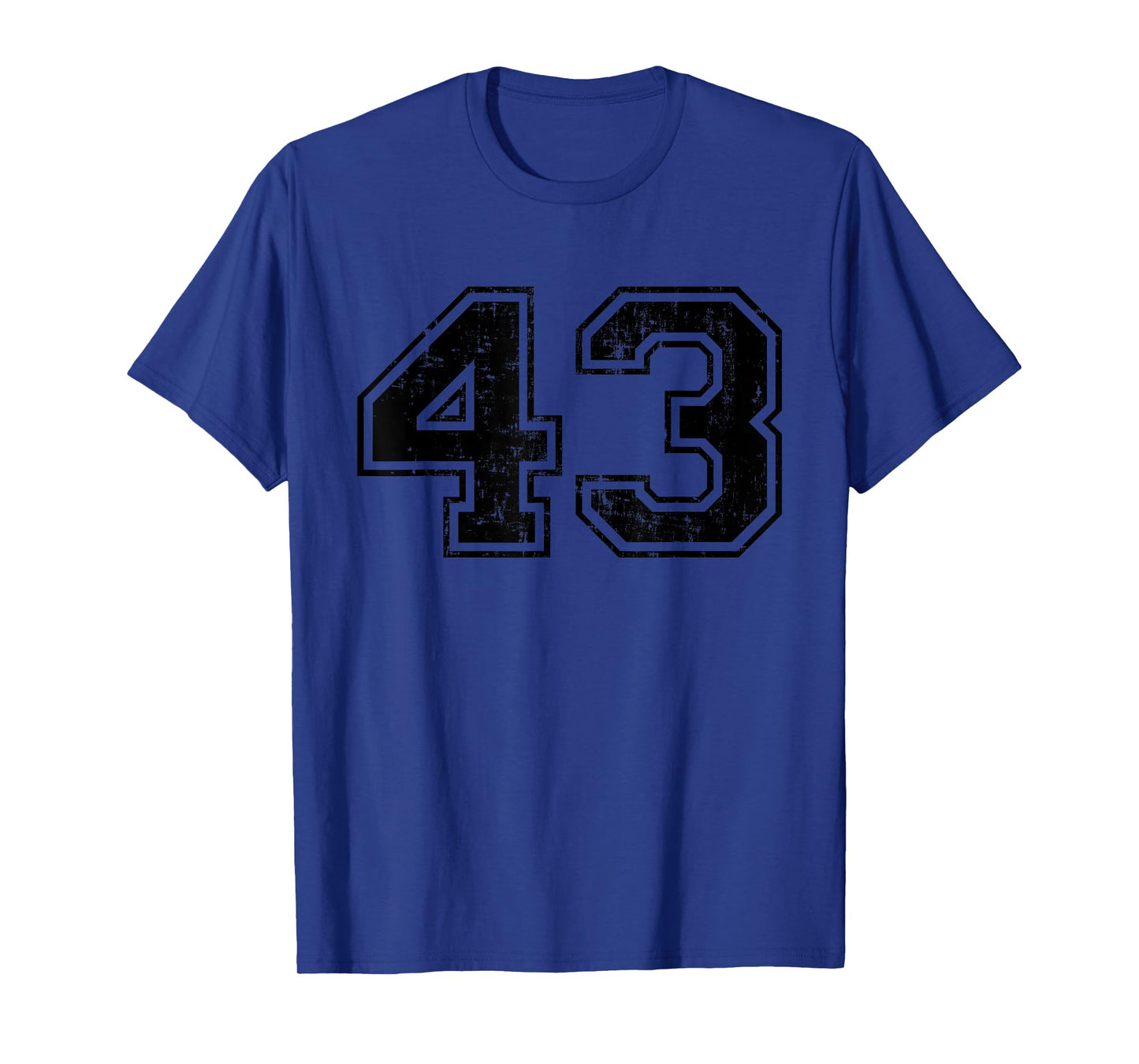 Number 43 Varsity Distressed Vintage Sport Team Player's T-Shirt