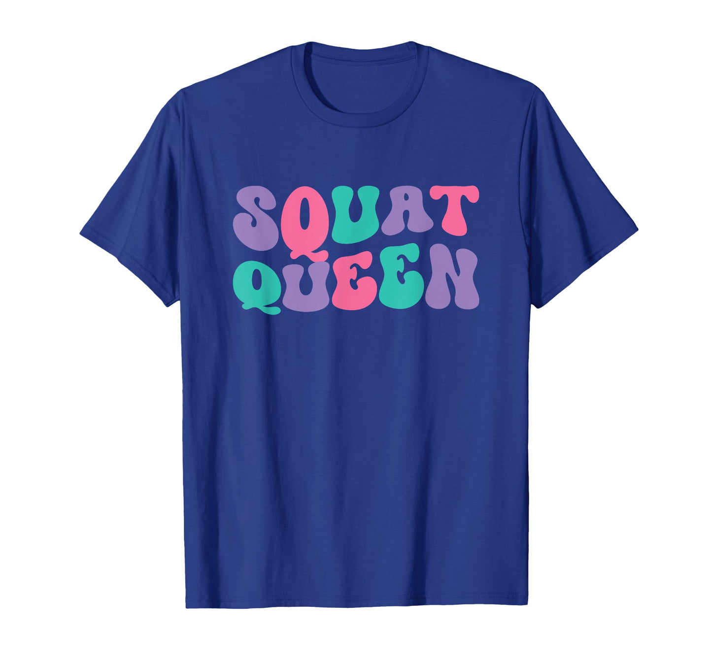Squat Queen Womens Weightlifting Retro Vintage Wavy Groovy T-Shirt