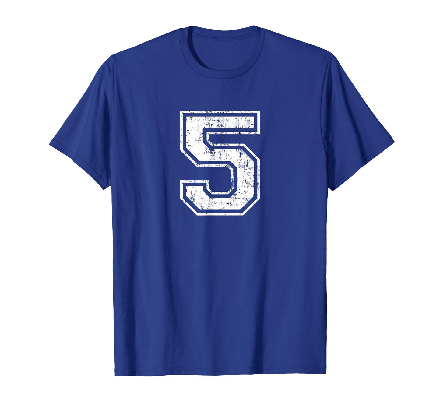 Number 5 Distressed Vintage Five Sports Training Practice T-Shirt