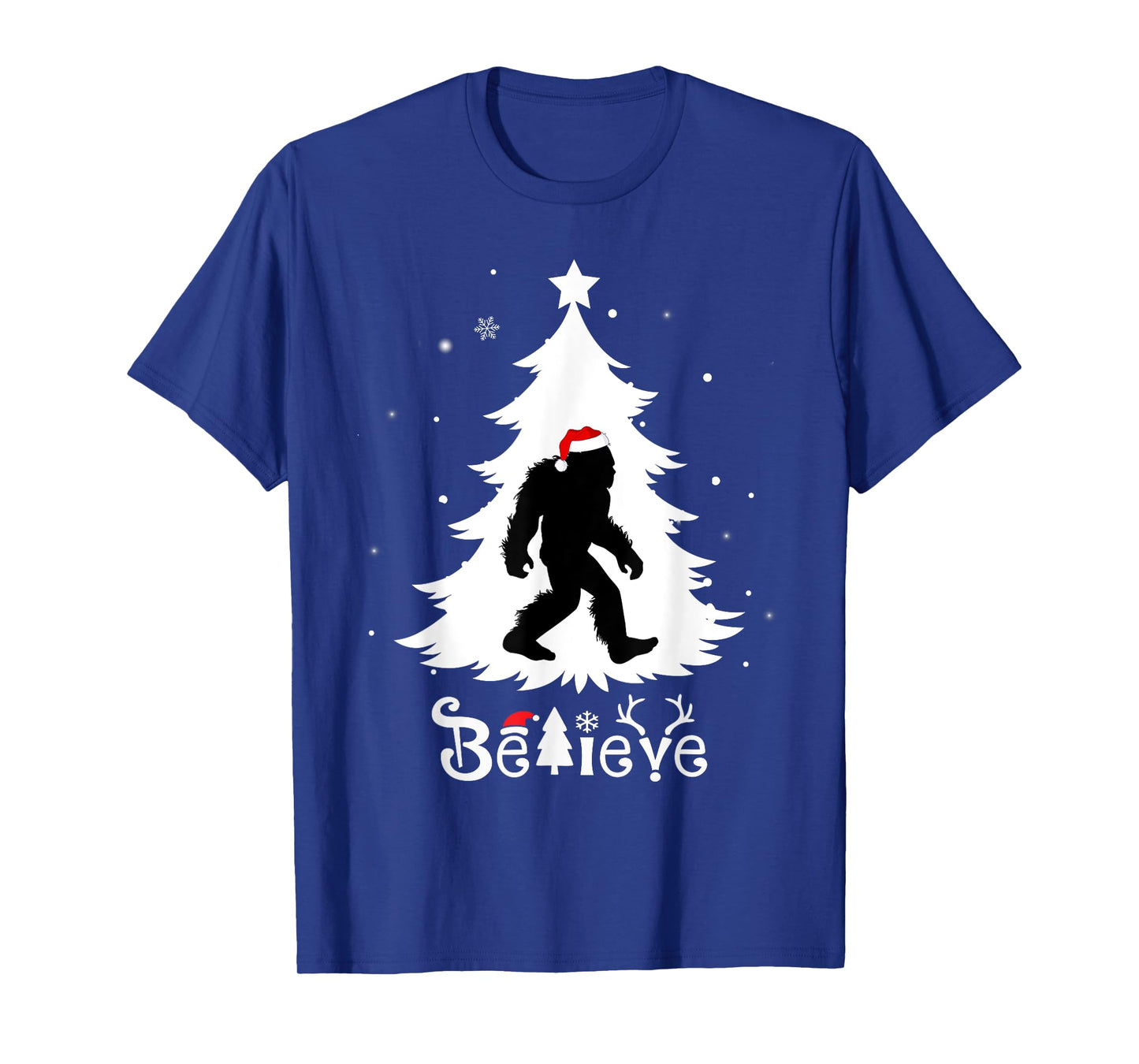 Skunk Ape Christmas Believe Santa Hat Bigfoot Xmas T-Shirt