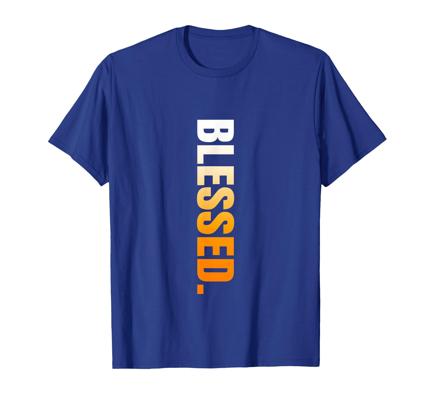 Orange Blessed. Vertical Orange Color Graphic T-Shirt