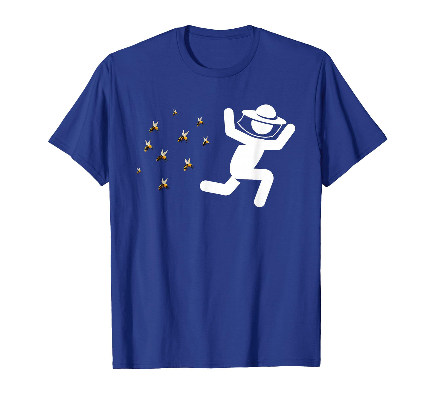 Beekeeper Chased By Bees Funny Honeybee Beekeeping Bee Lover T-Shirt