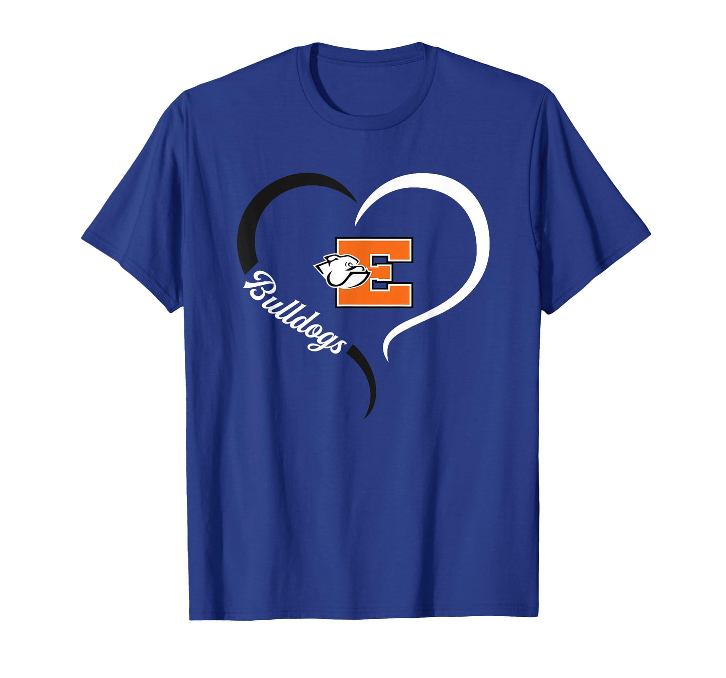 Elida Bulldogs Logo Half Heart Slogan HS T-Shirt