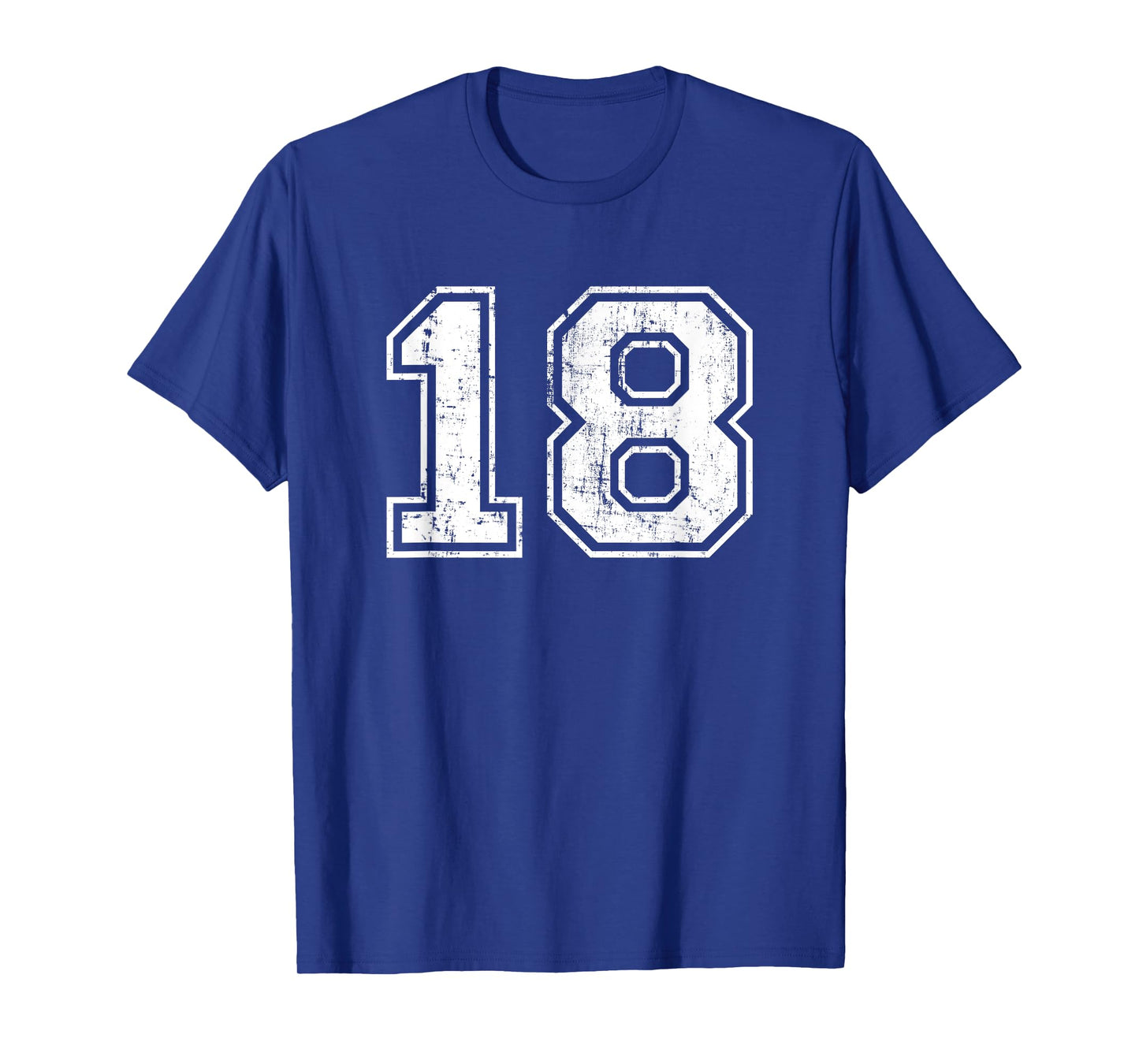 Number 18 Eighteen Distressed Vintage Sports Team Practice T-Shirt