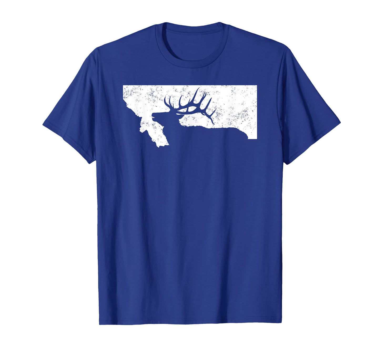 Montana Elk Hunting Shirt - Bull Elk MT State Shape T-Shirt