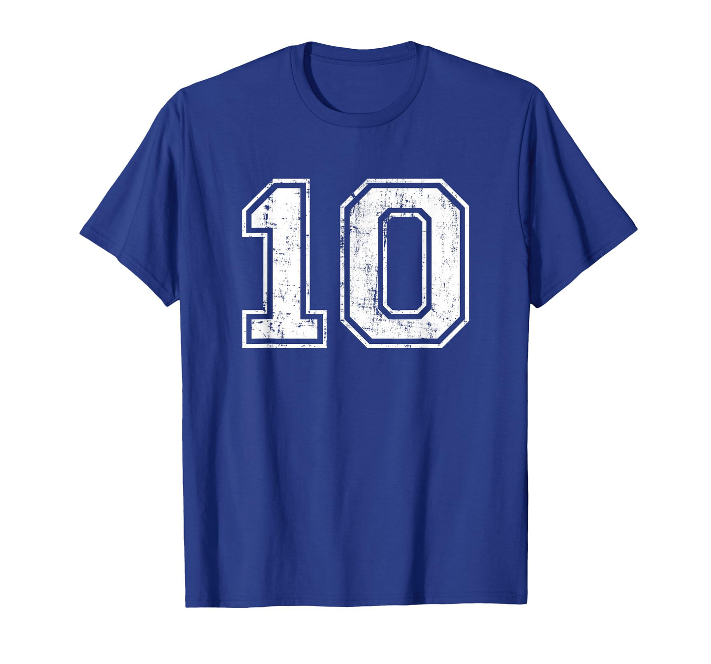Number 10 Distressed Vintage Ten Sports Training Practice T-Shirt