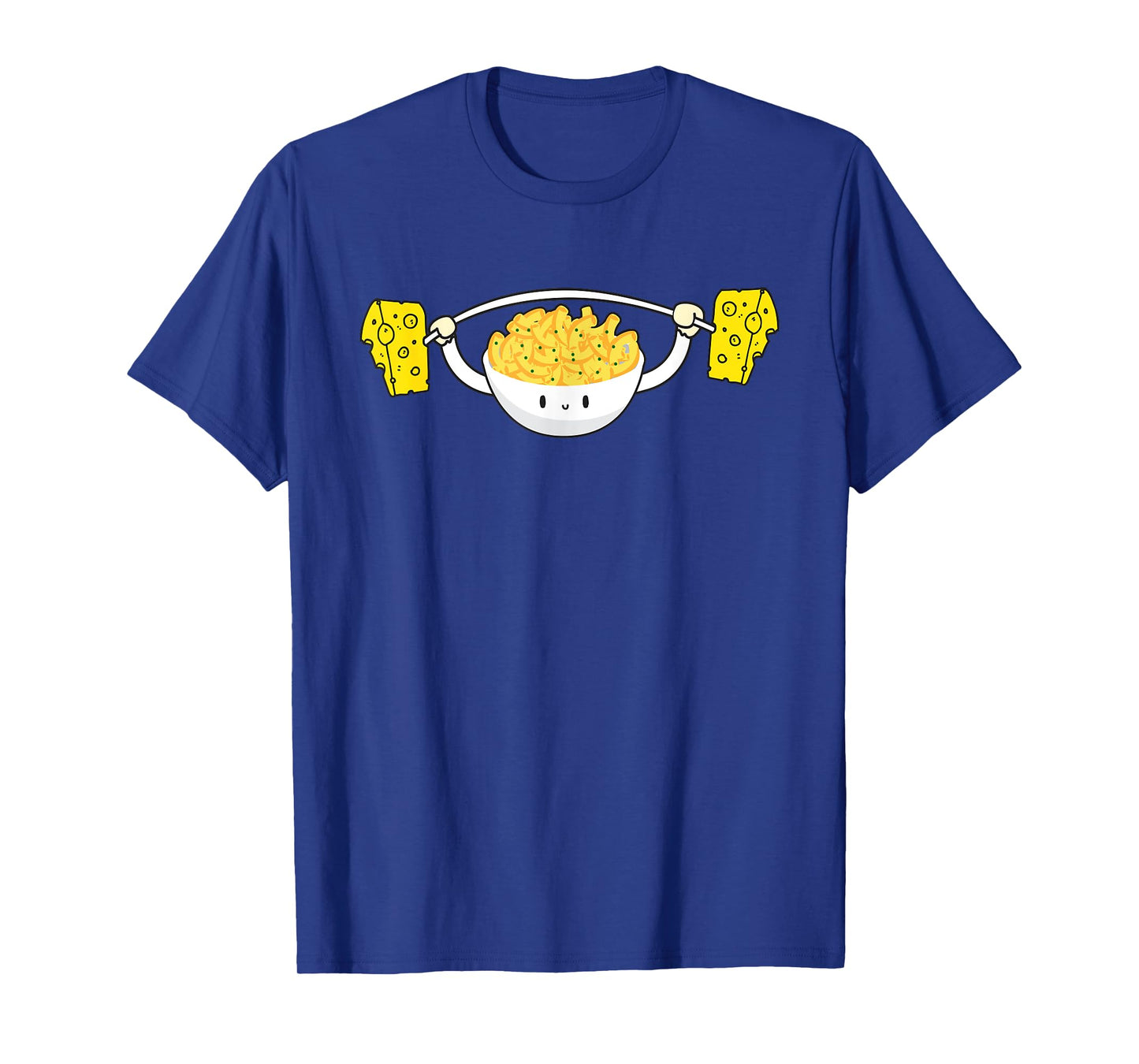 Macaroni Lifting Cheese Funny Food Snatch Squat Barbell Gym T-Shirt