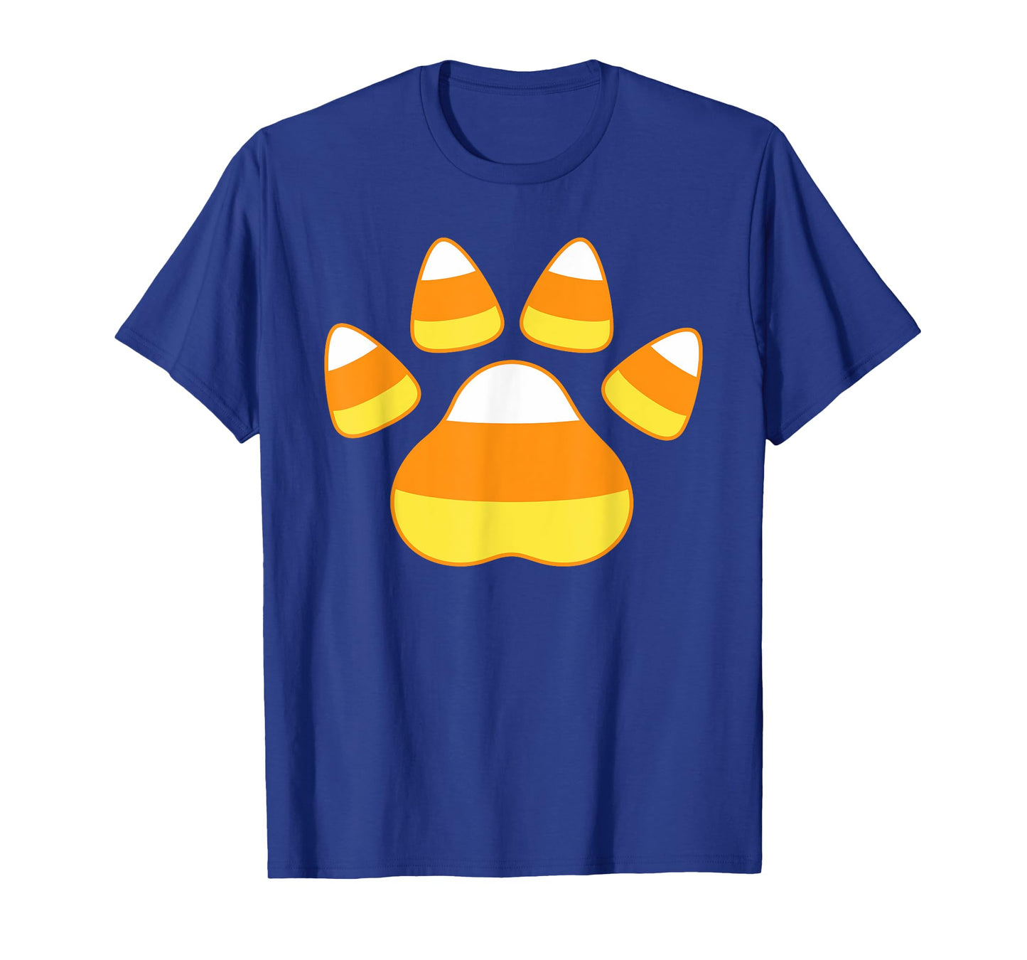 Paw Candy Corn Dog Cat Animal Funny Halloween Men Women Kids T-Shirt