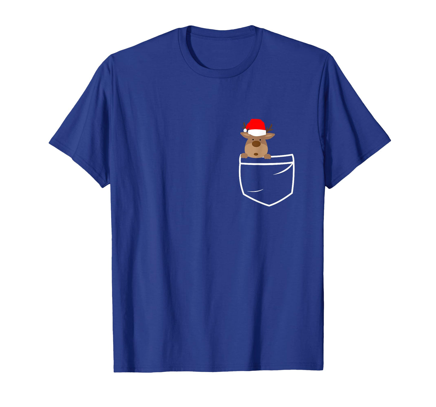 Funny Reindeer Pocket Merry Christmas Santa T-Shirt