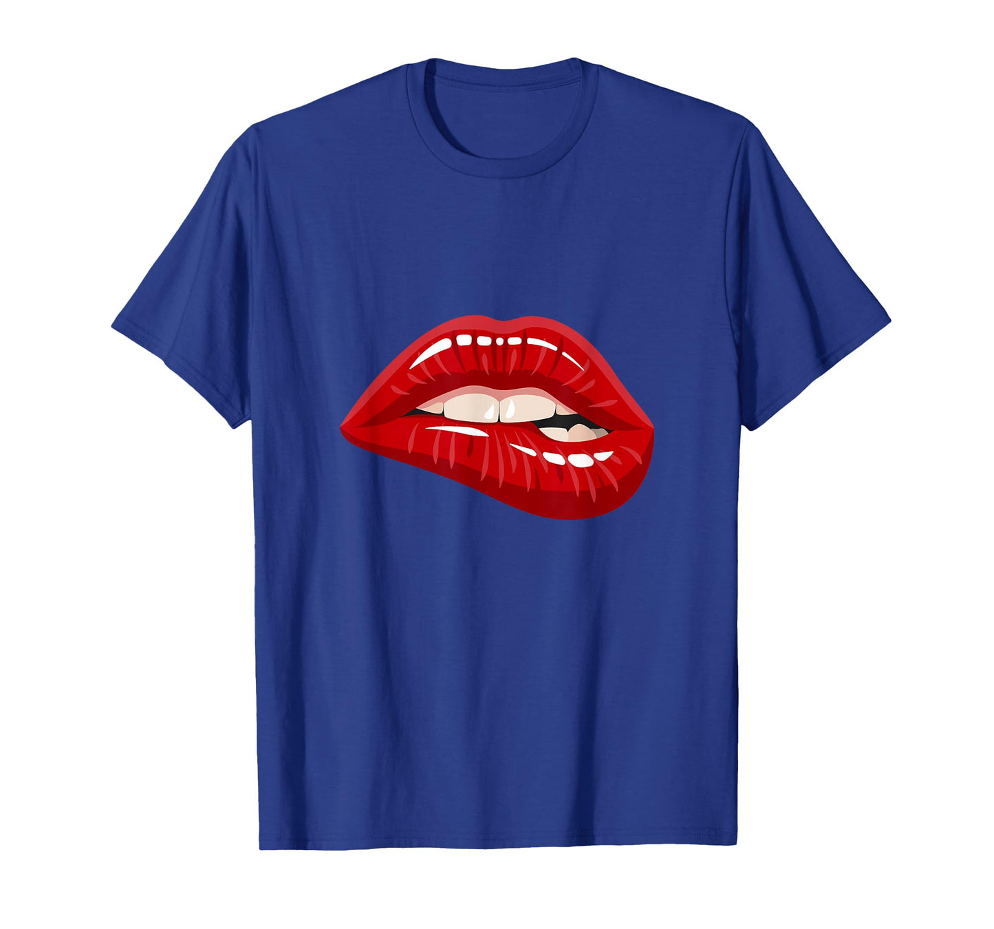 Men's Women's Graphic Tees - Red Biting Lips Short Sleeve T-Shirt