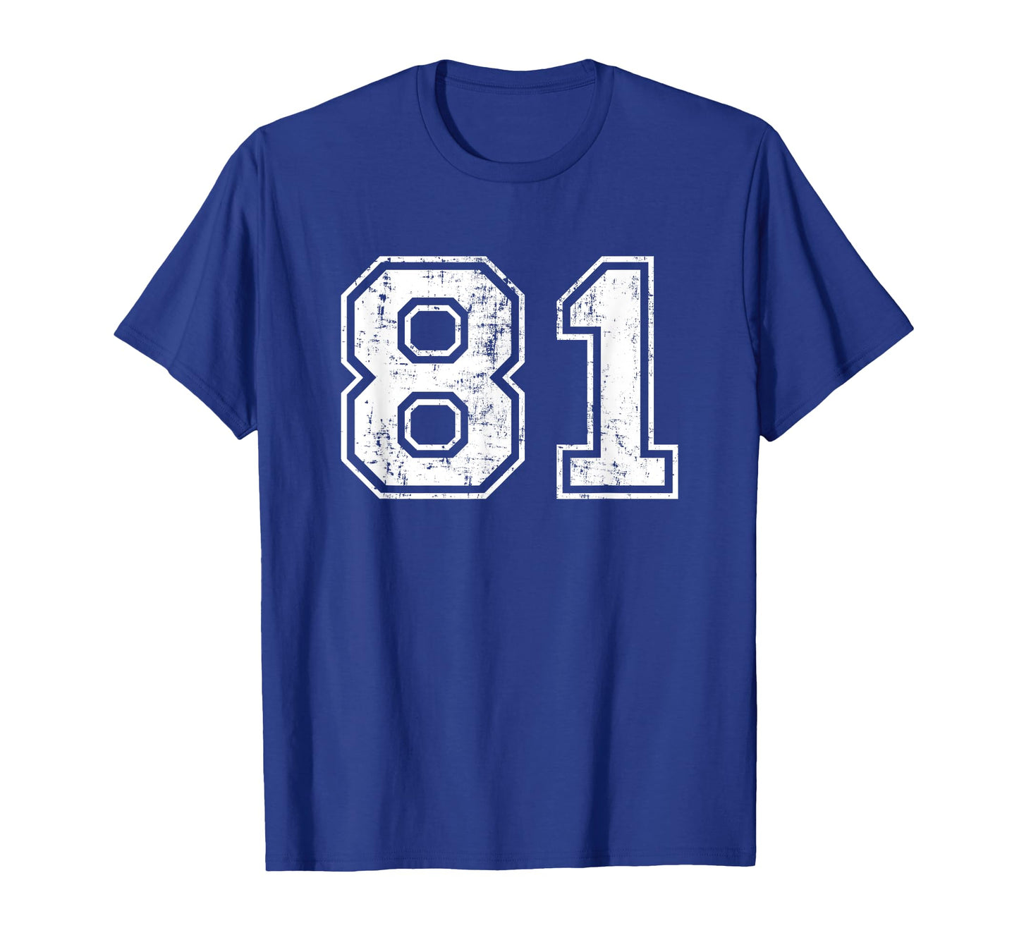 Number 81 Distressed Vintage Eighty One Sports Team Practice T-Shirt