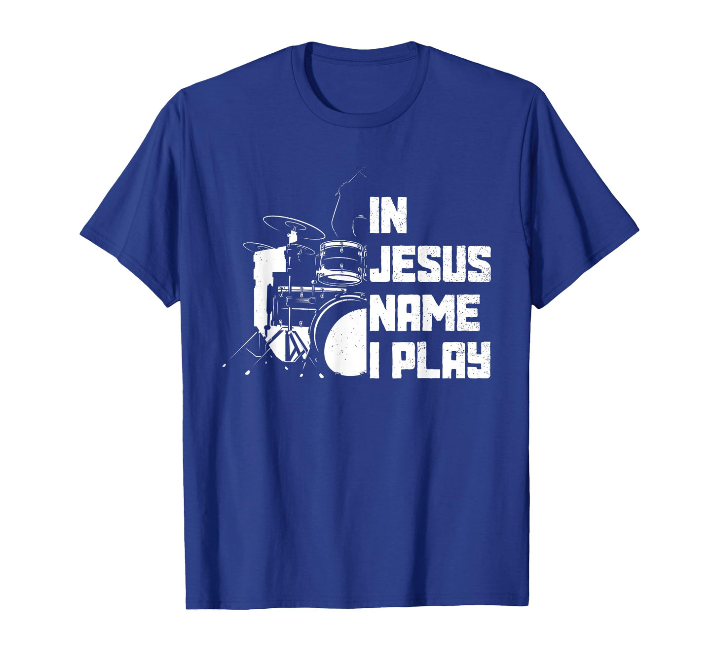 Vintage Drumset Christian Drummer In Jesus Name I Play Drum T-Shirt