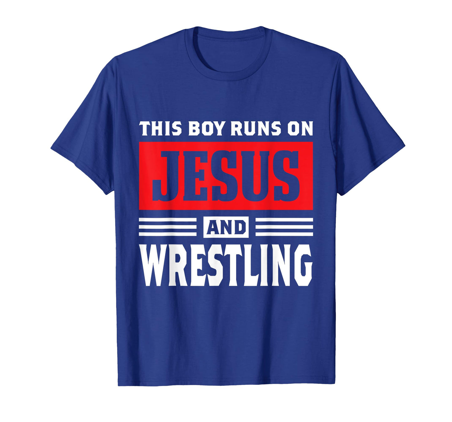 This Boy Runs On Jesus And Wrestling Christian Gift T-Shirt