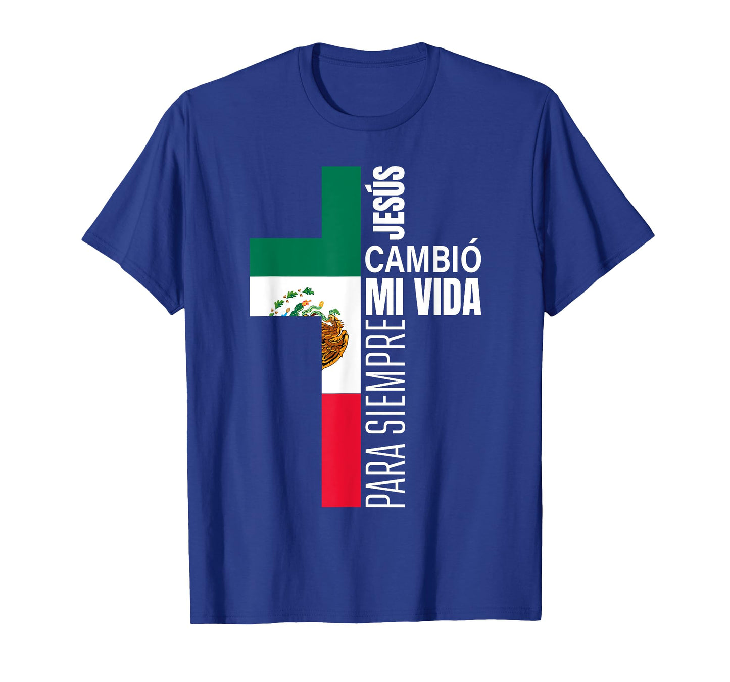 Jesus Christian Spanish Gifts Dad Fathers Day Mexican Flag T-Shirt