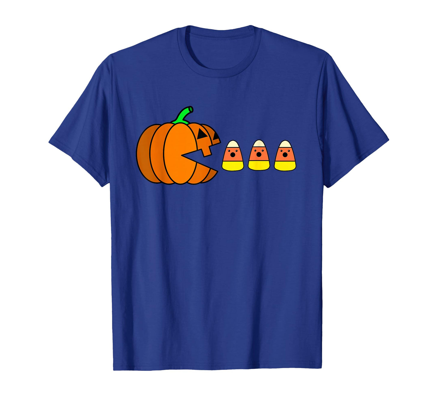 Funny Halloween Pumpkin Eating Candy Corn Gamer Men Kids T-Shirt