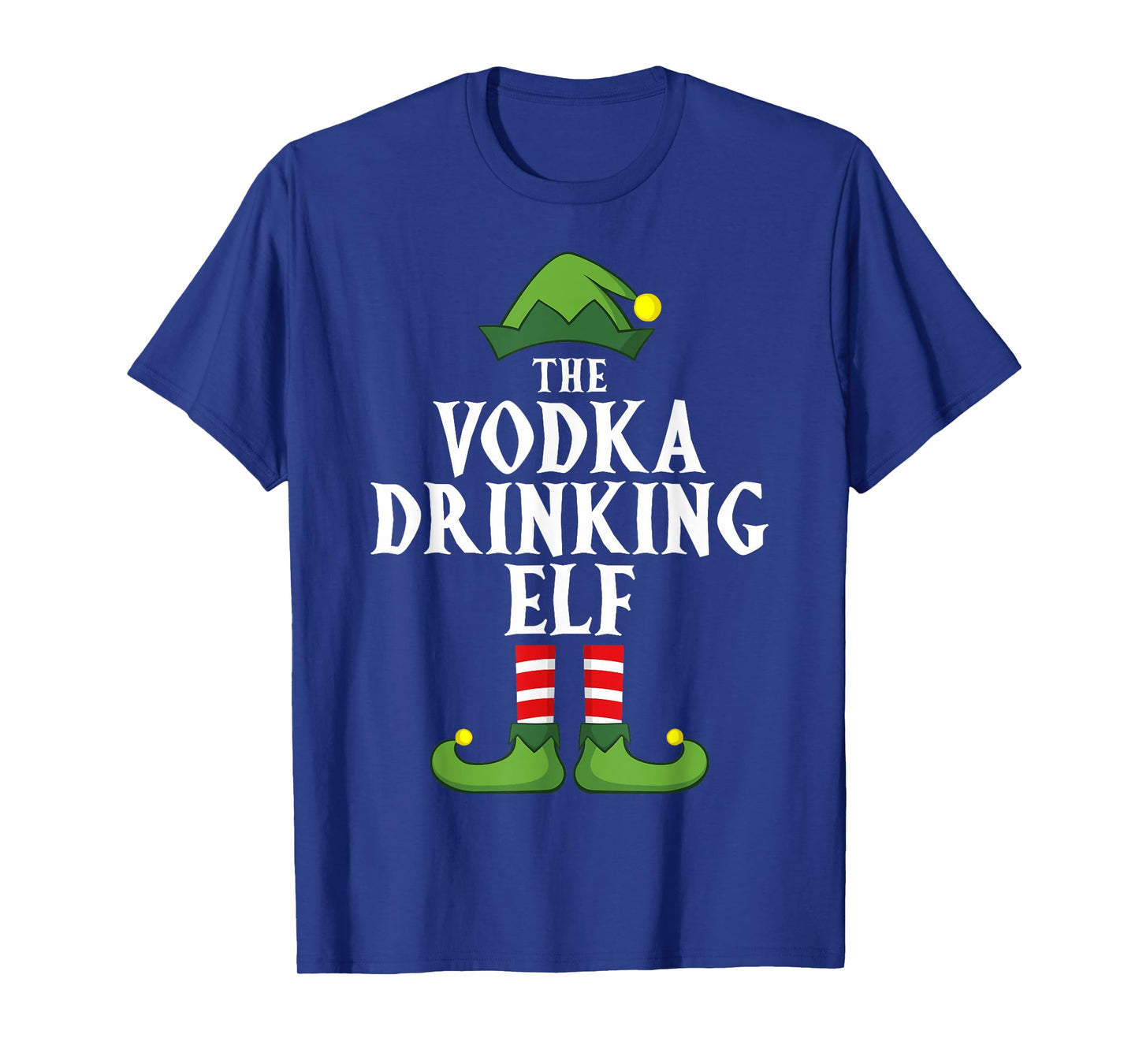 Vodka Drinking Elf Christmas Pajama Family Group Matching T-Shirt