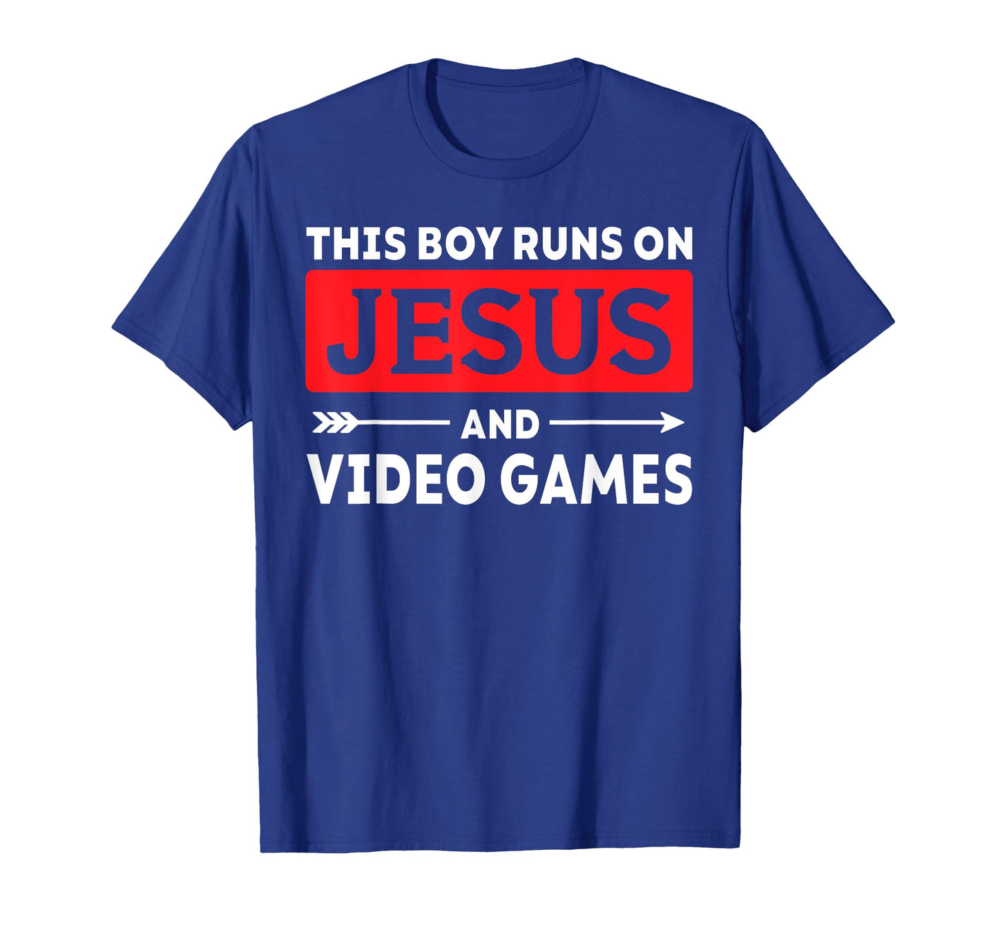This Boy Runs On Jesus And Video Games Christian Gamer T-Shirt