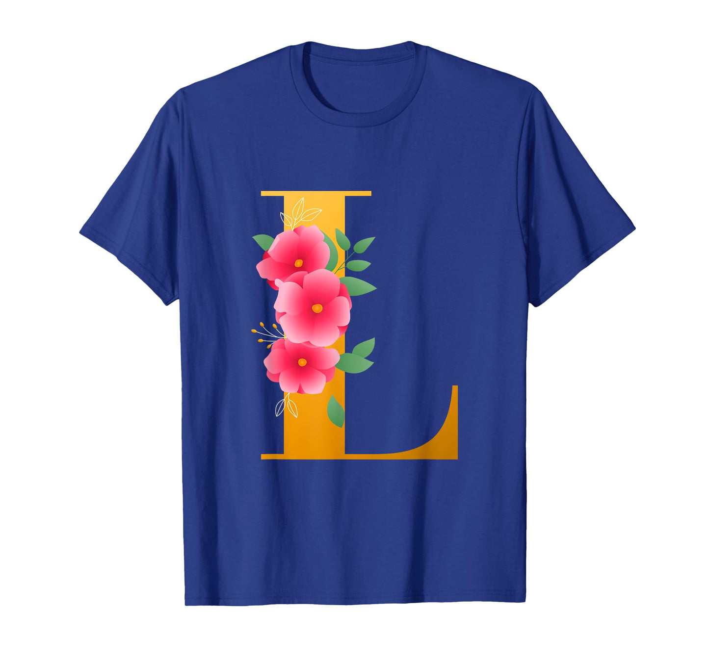 Floral L Alphabet Cute Initial Monogram Letter L Graphic T-Shirt