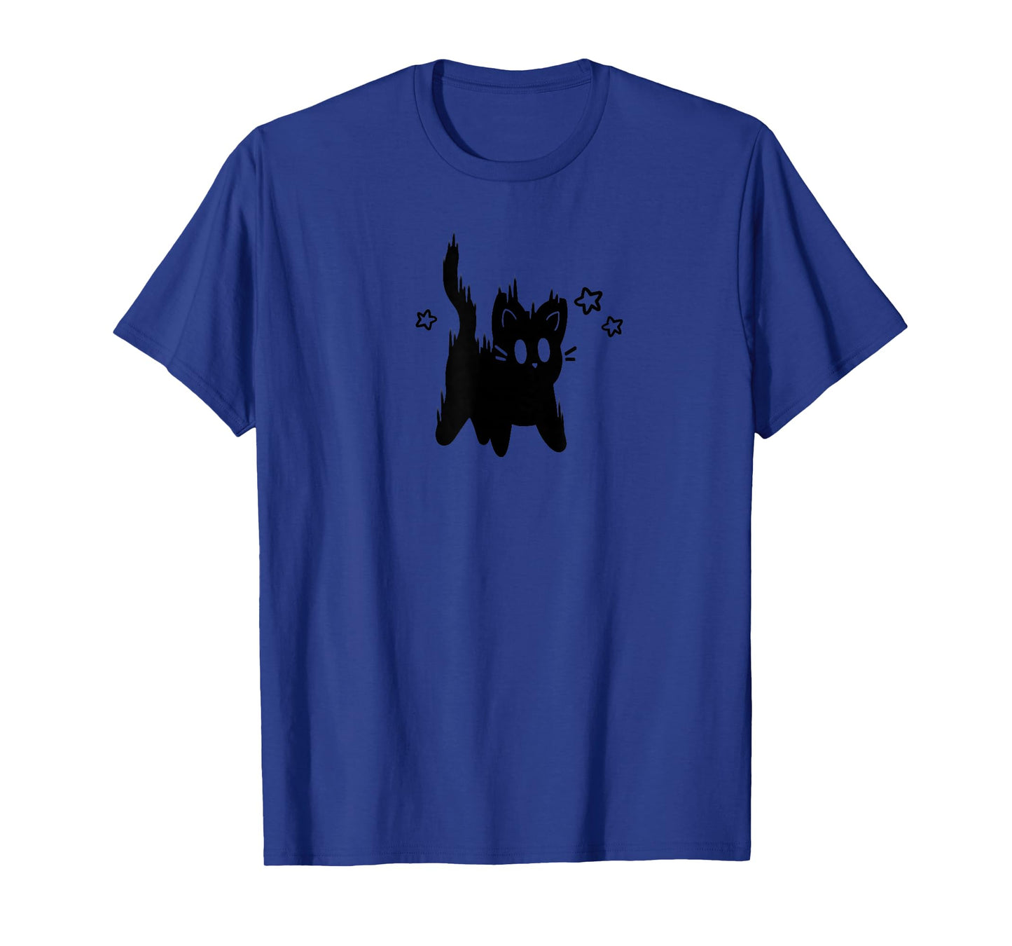 Y2K 90s Cute Scary Cat Tomcat is Scared under Starry T-Shirt