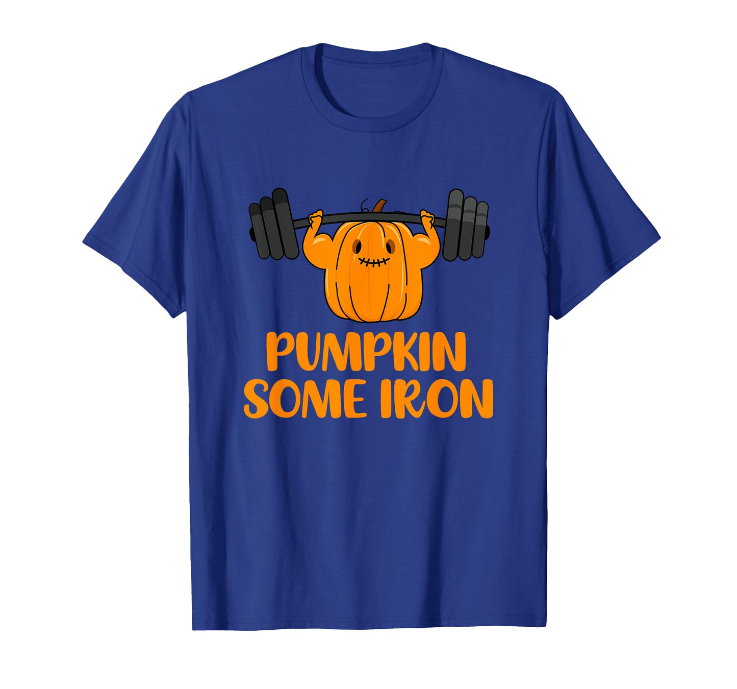 Pumpkin Some Iron Funny Halloween Gym Workout Lifting Pun T-Shirt