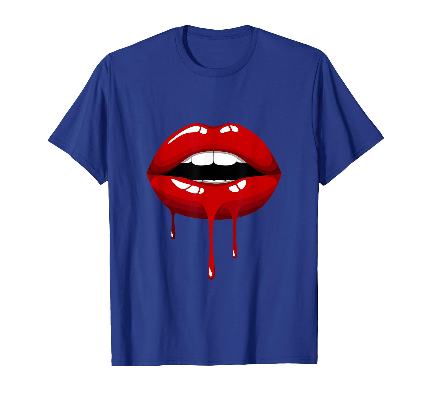 Cool Women Fashionable Red Lips Short Sleeve Graphic Design T-Shirt