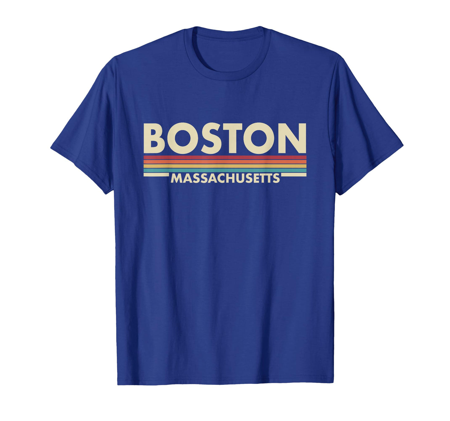 Graphic Club Inc. Boston - Massachusetts Vintage Retro Stripes Classic T-Shirt