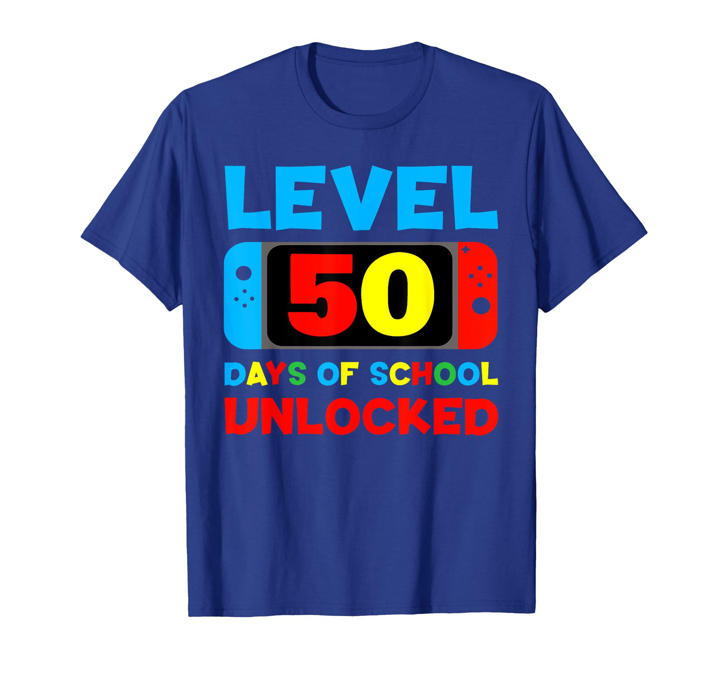 Level 50 Days Of School Unlocked 50th Day Of School Gamer T-Shirt