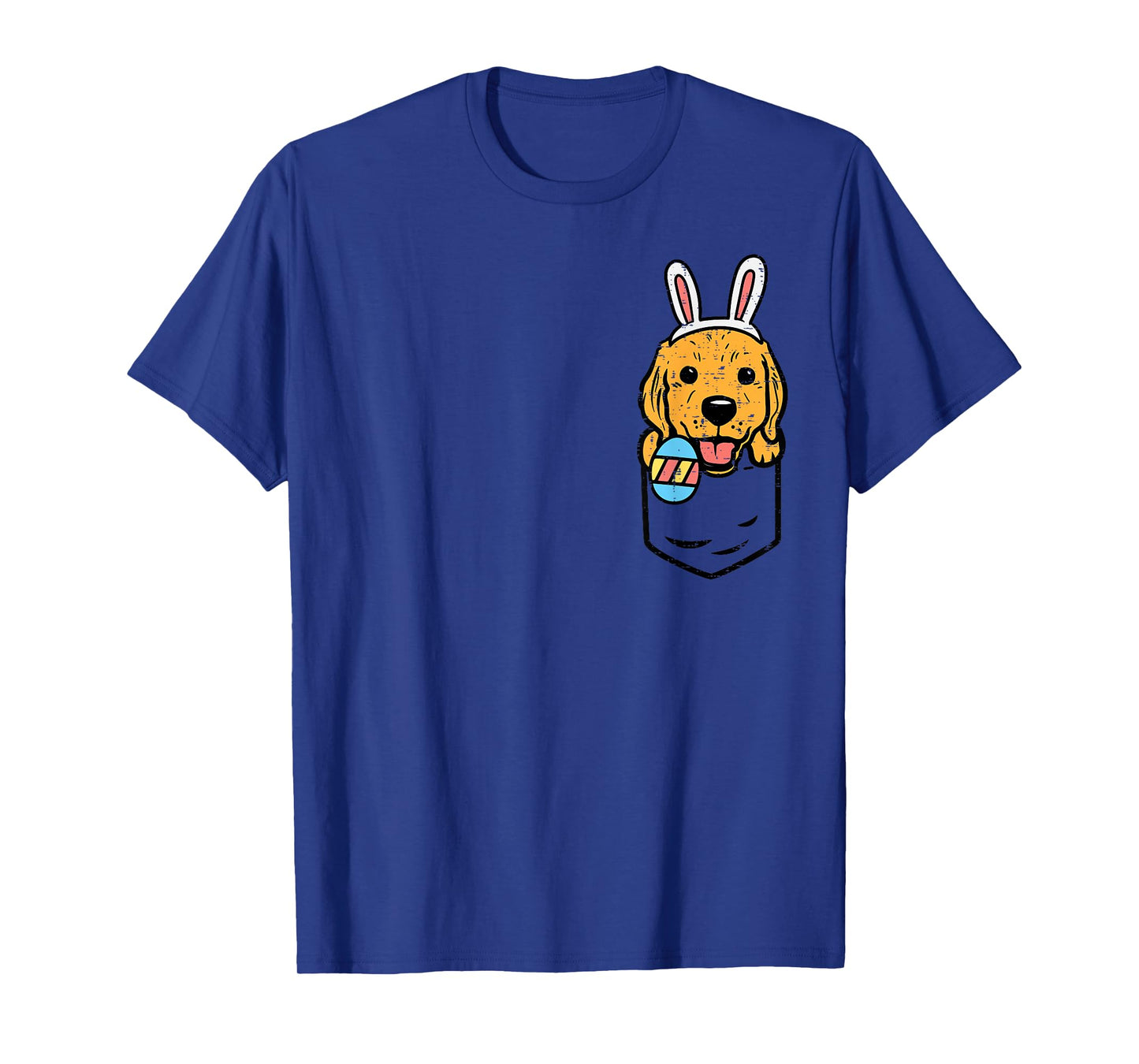 Pocket Golden Retriever Bunny Cute Easter Dog Men Women Kids T-Shirt