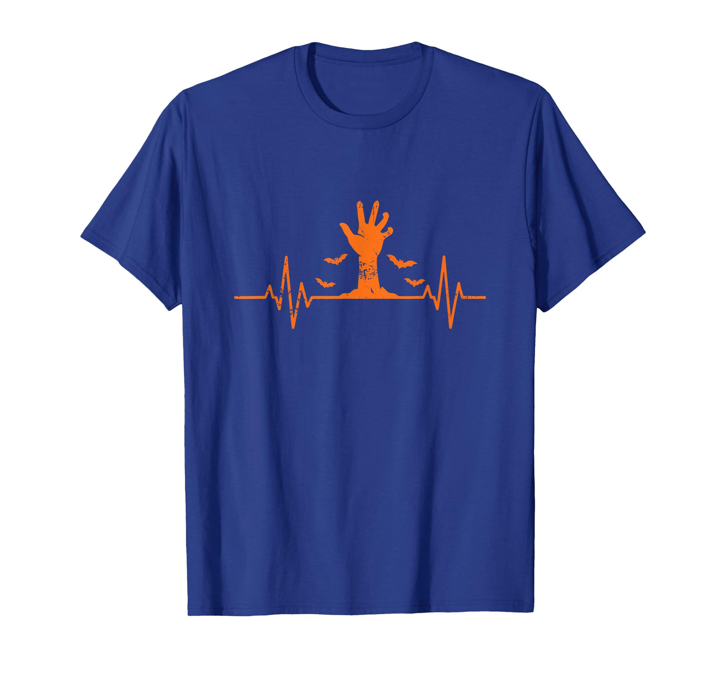 Zombie Hand Heartbeat EKG Line Halloween T-Shirt