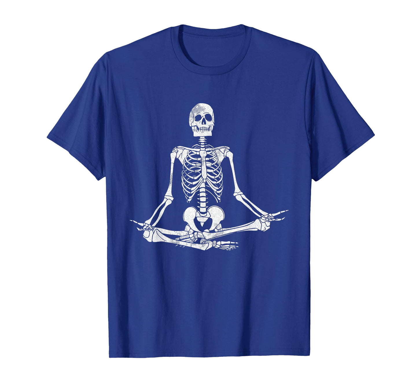 Meditating Skeleton Lazy Halloween Costume Funny Skull Yoga T-Shirt