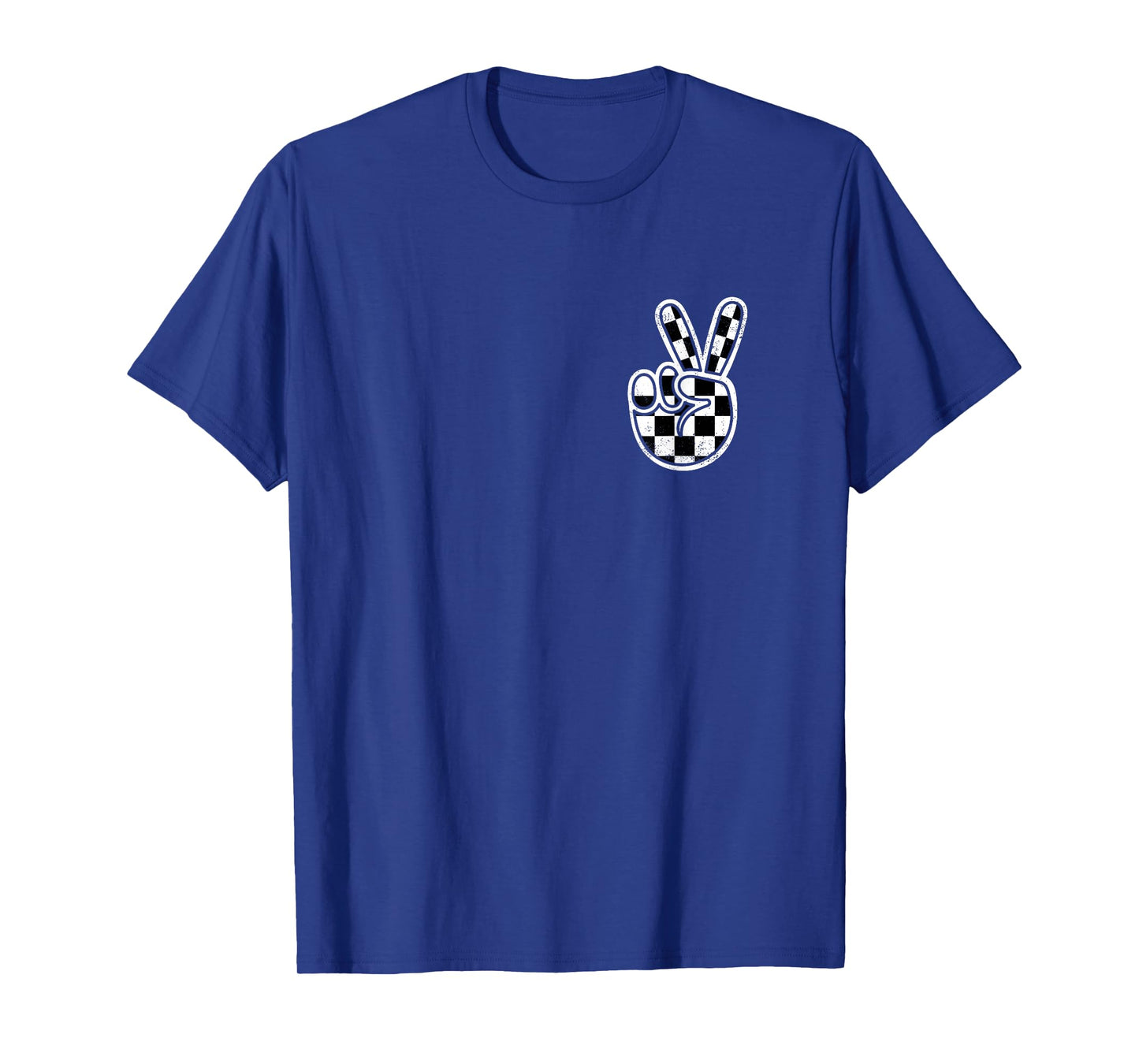 Checkered Peace Sign Hand Racing Flag Race Car Boys Toddler T-Shirt