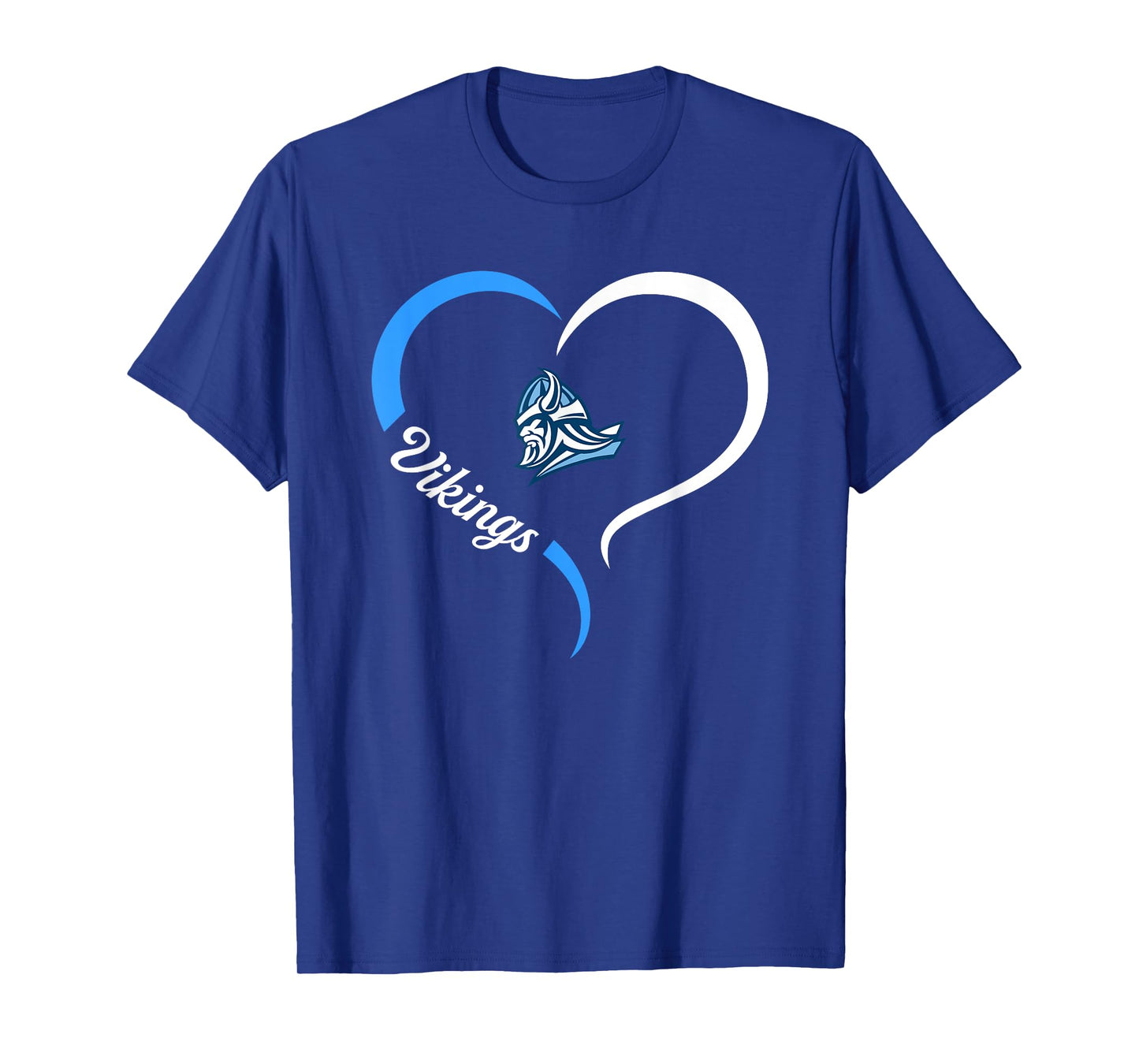 Pleasant Valley Vikings Logo Half Heart Slogan HS T-Shirt