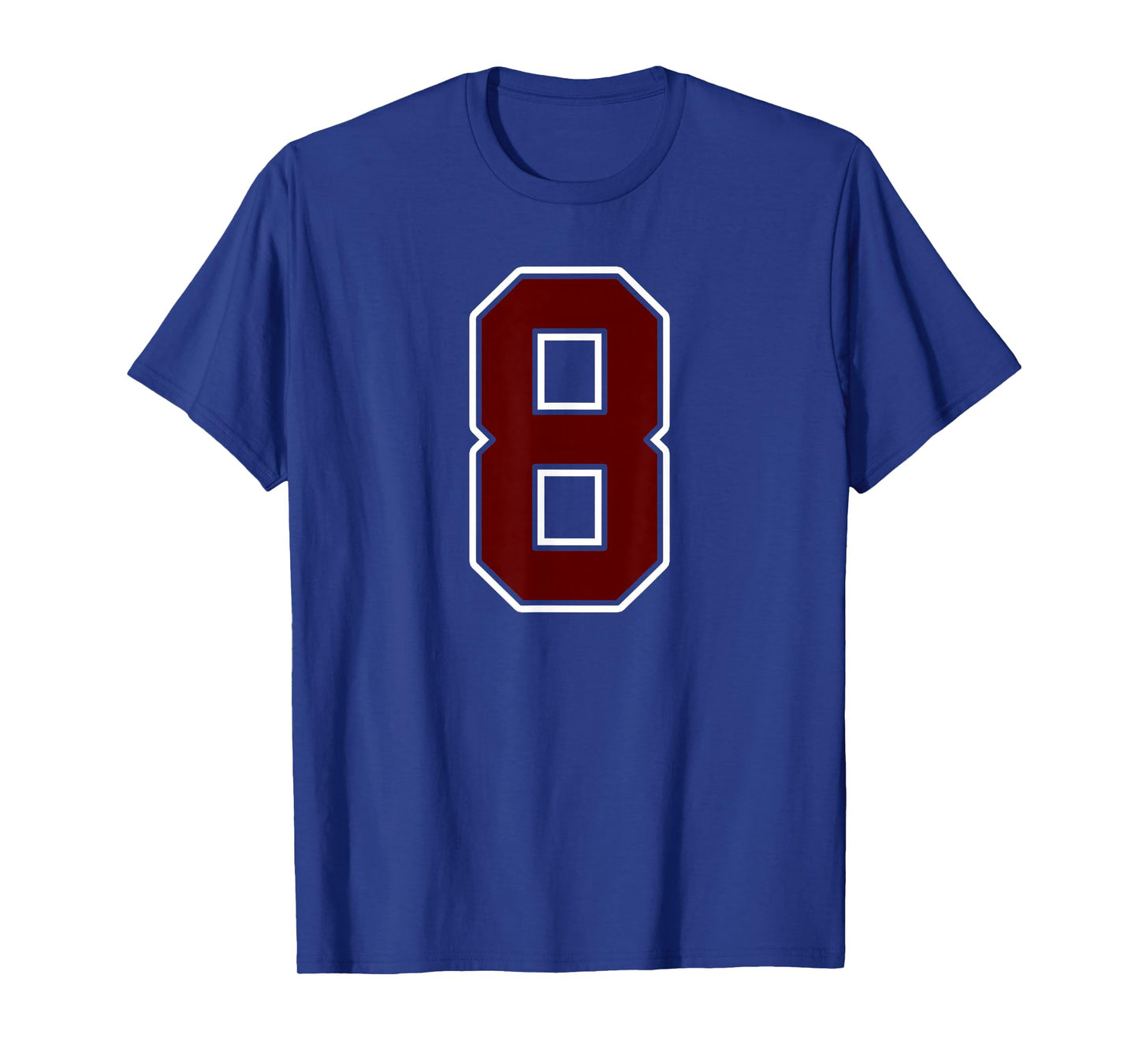 Maroon and White Number 8 Jersey Player Uniform #8 Fan T-Shirt