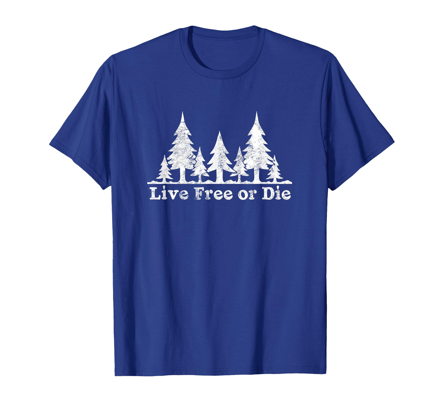 Live Free or Die: Forest trees distressed camp T-shirt T-Shirt