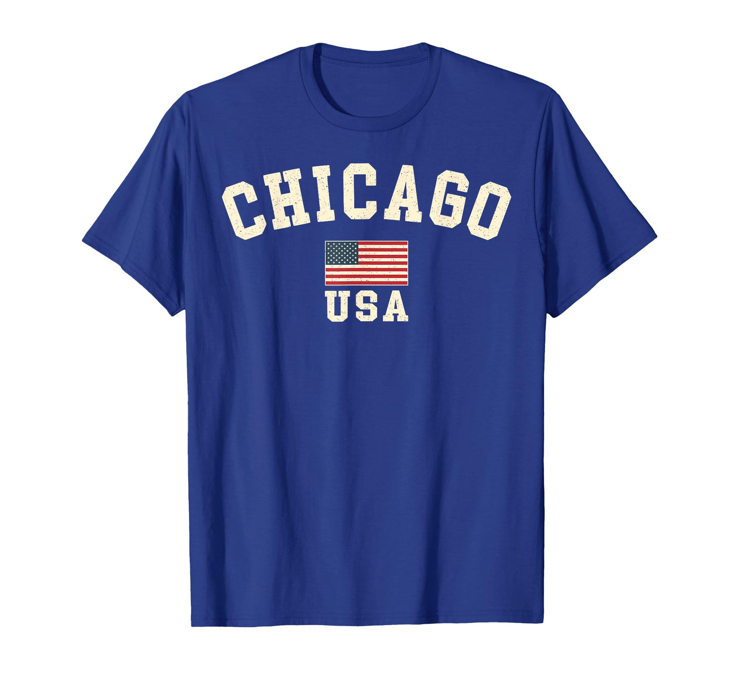 Vintage Chicago USA American Flag Illinois Souvenir Retro T-Shirt