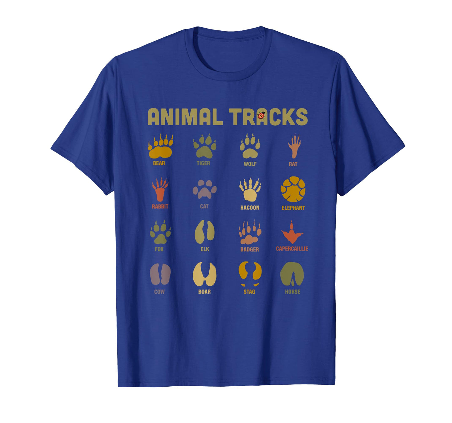 Children's Kids Wild Animal Tracks Childrens Learning Design T-Shirt