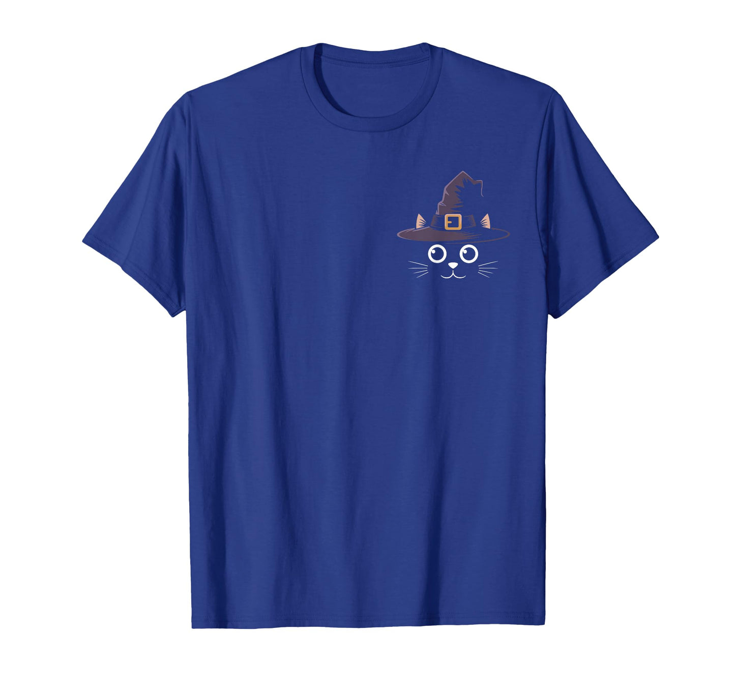 Cute Black Cat Face with Witch Hat Halloween T-Shirt
