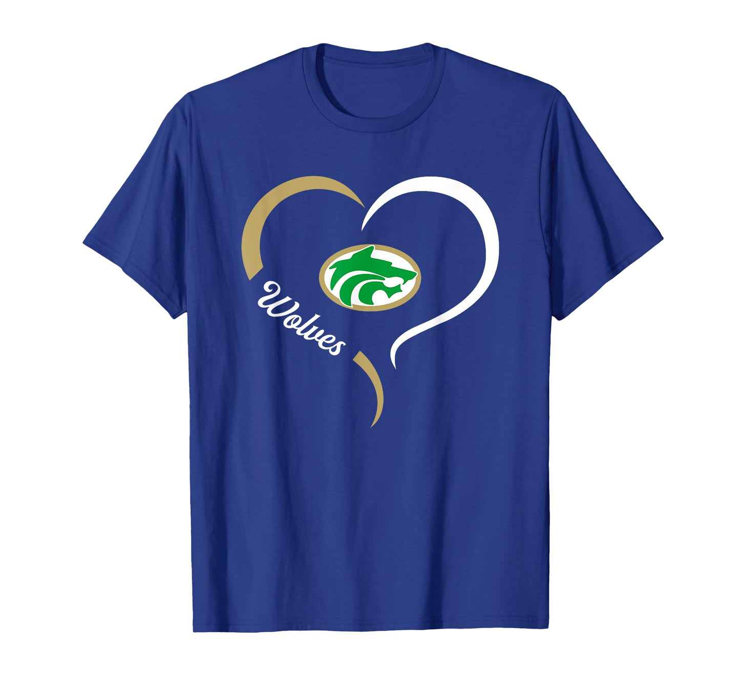 Buford Wolves Logo Half Heart Slogan HS T-Shirt